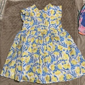 Isaac Mizrahi Yellow and Blue Floral Kids Dress